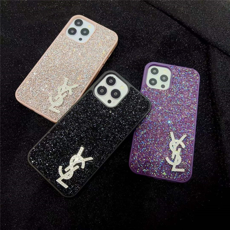 YSL iphone15 ケース キラキラ サン ローラン iphone14/14pro ケース