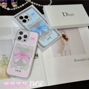 dior スマホケース iphone16/16pro キラキラ iphone15pro/15promax ケース ディオール風 蝶々 iphone14/13/12 ケース 韓国 可愛い iphoneケース 女子 おすすめ