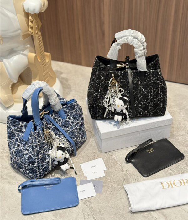 dior ハンドバッグ ディオール トゥ ジュール レディース バッグ 30 代 40代 ツイード の バッグ dior カナージュ ツイード ポーチ付き - Image 4